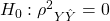 H_0: {\rho^2}_{Y\hat{Y}} = 0