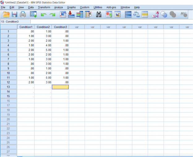 Screenshot of SPSS document
